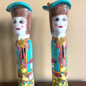 Couple of Bella Casa Susan Paley By Ganz "Ellen" Vases Candlestick Holders 25 cm